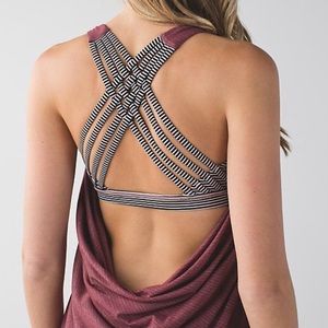 Pink backless lululemon top with bra